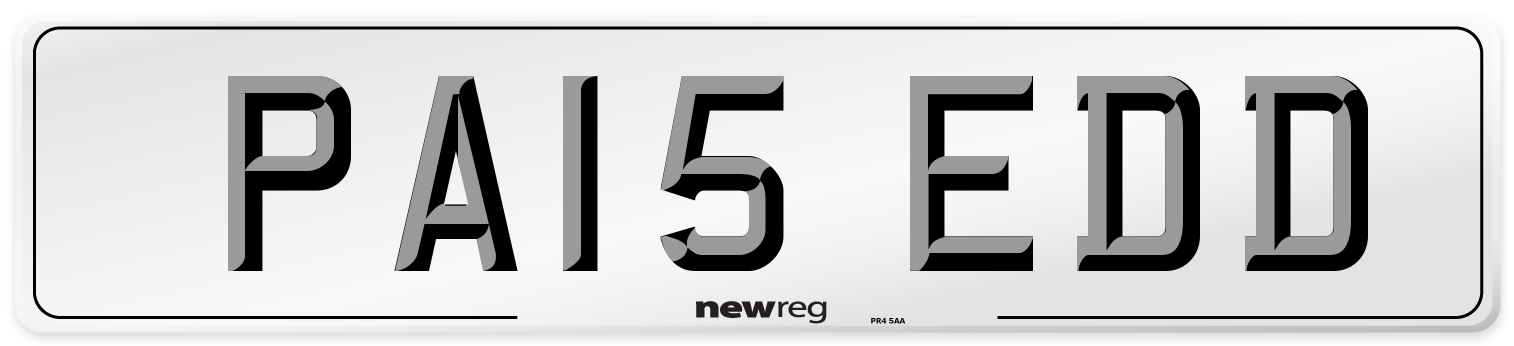 PA15 EDD Number Plate from New Reg
